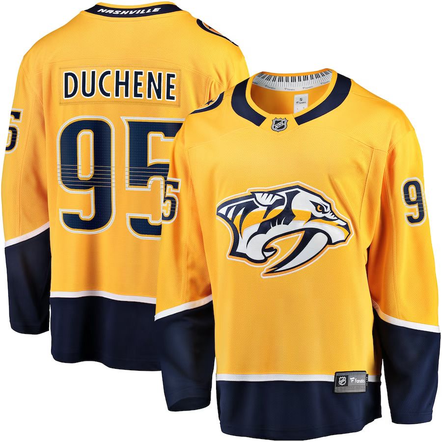 Men Nashville Predators 95 Matt Duchene Fanatics Branded Gold Breakaway Player NHL Jersey
